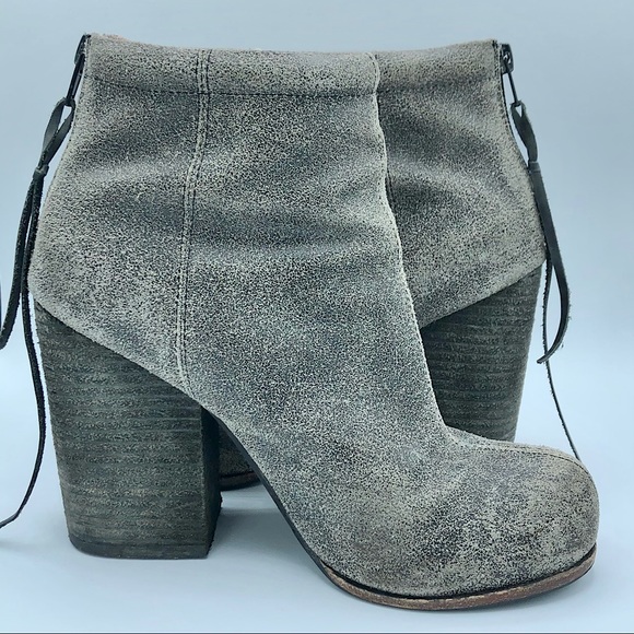 Jeffrey Campbell LIMITED EDITION Grey Suede RUMBLE Leather Ankle Boots Booties - Picture 1 of 10